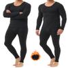 Winvote 2 Pack Thermal Underwear for Men Long Johns Fleece Lined Soft and Warm Set Base Layer for Cold Weather Black-Black 2XL view 1