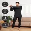 Winvote 2 Pack Thermal Underwear for Men Long Johns Fleece Lined Soft and Warm Set Base Layer for Cold Weather Black-Black 2XL view 4