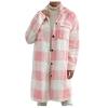 XUNRYAN Women's Long Flannel Plaid Jacket Shacket Winter Lapel Button Down Shirt Jacket Fuzzy Trench Coat Fashion Clothes view 1