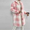 XUNRYAN Women's Long Flannel Plaid Jacket Shacket Winter Lapel Button Down Shirt Jacket Fuzzy Trench Coat Fashion Clothes view 4