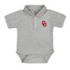 Little King NCAA Short Sleeve Poly-Tech Infant Polo Romper-Oklahoma-Oxford-12 Months view 2