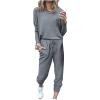 Jogging Suits for Women Long Sleeve Crewneck Pullover with Track Pant 2 Piece Lounge Set Sweatsuit Travel Outfits view 1