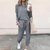 Jogging Suits for Women Long Sleeve Crewneck Pullover with Track Pant 2 Piece Lounge Set Sweatsuit Travel Outfits view 2