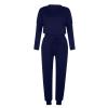 Jogging Suits for Women Long Sleeve Crewneck Pullover with Track Pant 2 Piece Lounge Set Sweatsuit Travel Outfits view 3
