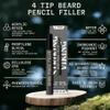 Striking Viking Beard Pencil & Bristle Brush for Men - Medium Black, 2 Pack view 3