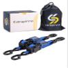 Strapinno Retractable Ratchet Straps - 1 in x 2.5 ft Heavy Duty Adjustable Boat Transom Tie Down, 2PCS, 2400lbs Breaking Strength, Safety S Hooks, For Boat, Jetski, Seadoo, Waverunner, and PWCs (Blue) view 1