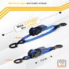 Strapinno Retractable Ratchet Straps - 1 in x 2.5 ft Heavy Duty Adjustable Boat Transom Tie Down, 2PCS, 2400lbs Breaking Strength, Safety S Hooks, For Boat, Jetski, Seadoo, Waverunner, and PWCs (Blue) view 3