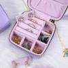 Angelina's Palace Personalized Jewelry Case with Name Engraved,Custom Leather Travel Jewelry Organizer Box for Rings,Earrings,Necklaces,Birthday Bridesmaid Gift For Women view 2