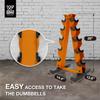 WF Athletic Supply 5-25 Lb Cast Iron Dumbbells Set with A Frame Storage Rack, Solid Gray/Black Hexagon Free Weights for Weight Lifting & Strength Training, Storage Rack Color Options Available view 3