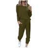 Jogging Suits for Women Long Sleeve Crewneck Pullover with Track Pant 2 Piece Lounge Set Sweatsuit Travel Outfits view 1