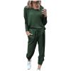 Jogging Suits for Women Long Sleeve Crewneck Pullover with Track Pant 2 Piece Lounge Set Sweatsuit Travel Outfits view 1