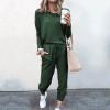 Jogging Suits for Women Long Sleeve Crewneck Pullover with Track Pant 2 Piece Lounge Set Sweatsuit Travel Outfits view 2