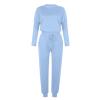 Jogging Suits for Women Long Sleeve Crewneck Pullover with Track Pant 2 Piece Lounge Set Sweatsuit Travel Outfits view 3