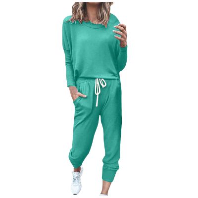 Jogging Suits for Women Long Sleeve Crewneck Pullover with Track Pant 2 Piece Lounge Set Sweatsuit Travel Outfits