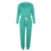 Jogging Suits for Women Long Sleeve Crewneck Pullover with Track Pant 2 Piece Lounge Set Sweatsuit Travel Outfits view 3