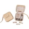 Angelina's Palace Personalized Jewelry Case with Name Engraved,Custom Leather Travel Jewelry Organizer Box for Rings,Earrings,Necklaces,Birthday Bridesmaid Gift For Women view 1
