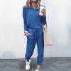 Jogging Suits for Women Long Sleeve Crewneck Pullover with Track Pant 2 Piece Lounge Set Sweatsuit Travel Outfits view 2