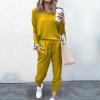 Jogging Suits for Women Long Sleeve Crewneck Pullover with Track Pant 2 Piece Lounge Set Sweatsuit Travel Outfits view 2