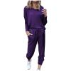 Jogging Suits for Women Long Sleeve Crewneck Pullover with Track Pant 2 Piece Lounge Set Sweatsuit Travel Outfits view 1