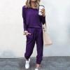 Jogging Suits for Women Long Sleeve Crewneck Pullover with Track Pant 2 Piece Lounge Set Sweatsuit Travel Outfits view 2