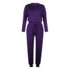 Jogging Suits for Women Long Sleeve Crewneck Pullover with Track Pant 2 Piece Lounge Set Sweatsuit Travel Outfits view 4