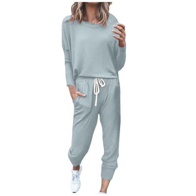 Jogging Suits for Women Long Sleeve Crewneck Pullover with Track Pant 2 Piece Lounge Set Sweatsuit Travel Outfits