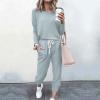 Jogging Suits for Women Long Sleeve Crewneck Pullover with Track Pant 2 Piece Lounge Set Sweatsuit Travel Outfits view 2