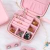 Angelina's Palace Personalized Jewelry Case with Name Engraved,Custom Leather Travel Jewelry Organizer Box for Rings,Earrings,Necklaces,Birthday Bridesmaid Gift For Women view 2