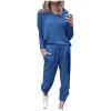 Jogging Suits for Women Long Sleeve Crewneck Pullover with Track Pant 2 Piece Lounge Set Sweatsuit Travel Outfits view 1