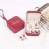 Angelina's Palace Personalized Jewelry Case with Name Engraved,Custom Leather Travel Jewelry Organizer Box for Rings,Earrings,Necklaces,Birthday Bridesmaid Gift For Women view 2
