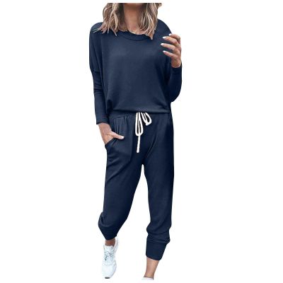 Jogging Suits for Women Long Sleeve Crewneck Pullover with Track Pant 2 Piece Lounge Set Sweatsuit Travel Outfits