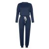Jogging Suits for Women Long Sleeve Crewneck Pullover with Track Pant 2 Piece Lounge Set Sweatsuit Travel Outfits view 3
