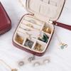Angelina's Palace Personalized Jewelry Case with Name Engraved,Custom Leather Travel Jewelry Organizer Box for Rings,Earrings,Necklaces,Birthday Bridesmaid Gift For Women view 2