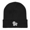 Bichon Frise Beanie, Embroidered Unisex Organic Ribbed Beanie, 100% Cotton, Whole Body, Bichon Frise Gifts. Black view 1