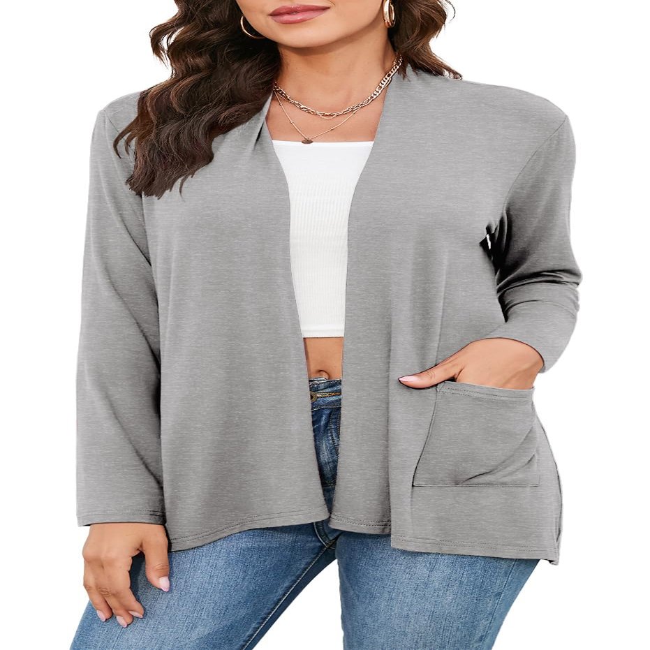 TASAMO Women's Casual Lightweight Cardigan Long Sleeve Open Front with Pockets Cozy Soft Knitted Drape Fall Cardigan