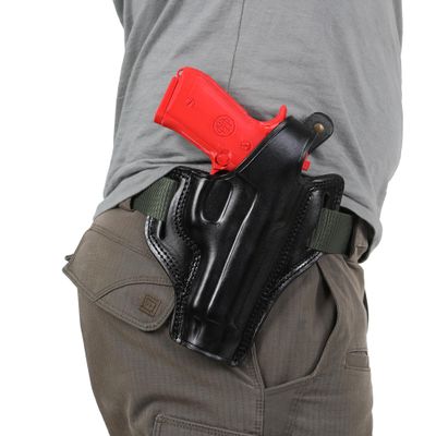 Doruk Holster for Beretta 92X Performance 9mm OWB Leather Gun Belt Holsters (Black Left Hand)
