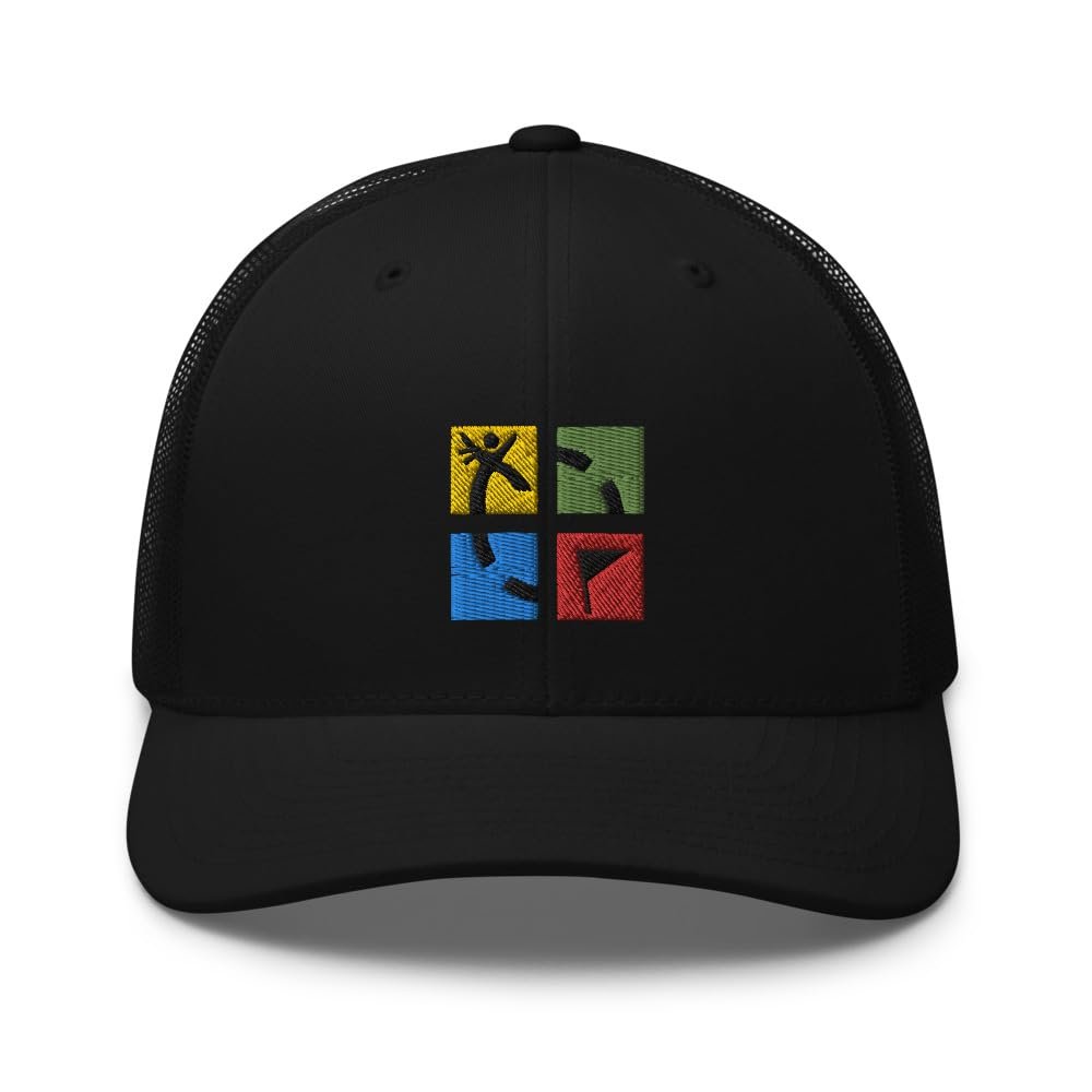 Geocaching Trucker hat, Embroidered Unisex hat, Geocaching Gifts, for Team, Coach, Players. Black