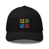 Geocaching Trucker hat, Embroidered Unisex hat, Geocaching Gifts, for Team, Coach, Players. Black view 1