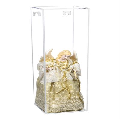 Better Display Cases Clear Acrylic Figure Display Case for Figurine Miniature Doll Bobblehead or Action Figure, Doll Stands Display Box with Wall Mount,DIM: 6" L x 6" W x 24" H. (A086/D05)