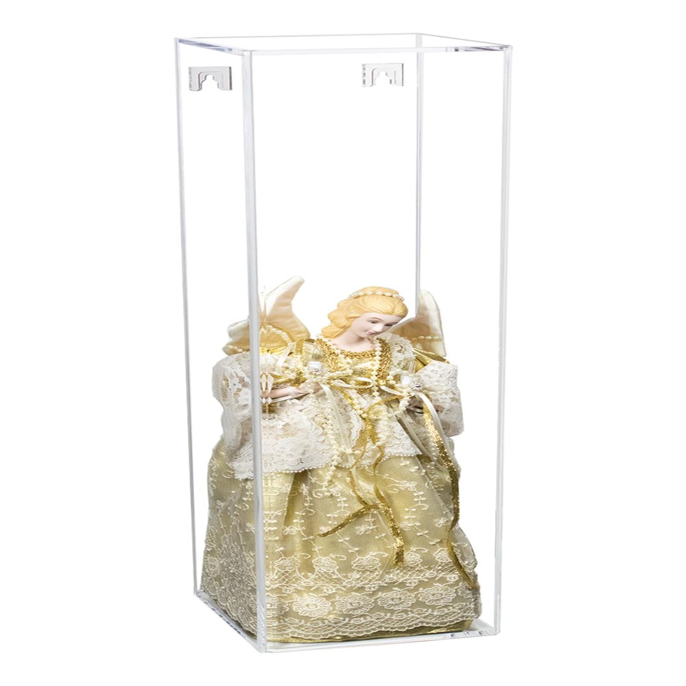 Better Display Cases Clear Acrylic Figure Display Case for Figurine Miniature Doll Bobblehead or Action Figure, Doll Stands Display Box with Wall Mount,DIM: 6" L x 6" W x 24" H. (A086/D05)