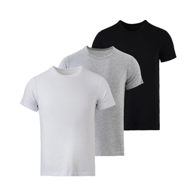 Mody Men's Undershirts 3-Pack, Assorted T-Shirts for Men, Crew Neck Undershirt, Cotton Mens Undershirts, Soft Men Tank Tops
