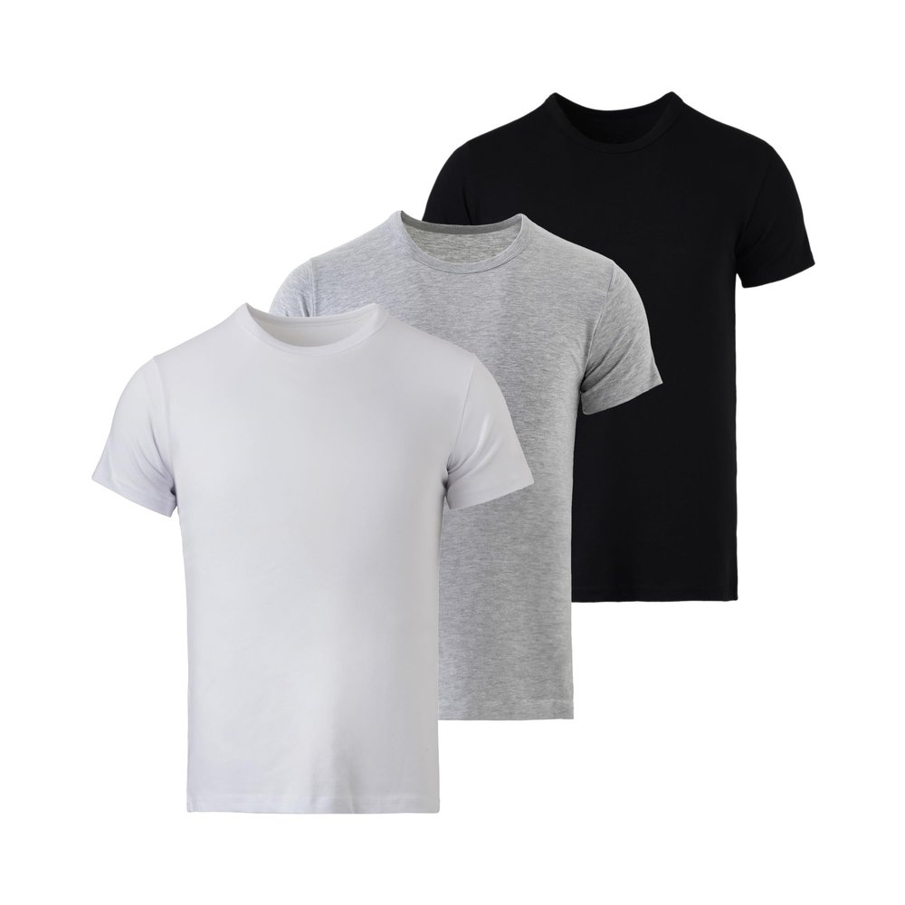 Mody Men's Undershirts 3-Pack, Assorted T-Shirts for Men, Crew Neck Undershirt, Cotton Mens Undershirts, Soft Men Tank Tops