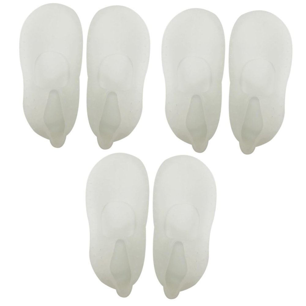INOOMP 3pcs Women Diabetic Gel Socks White Cracked Foot Socks Skid Soft Breathable Reusable