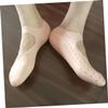 INOOMP 3pcs Women Diabetic Gel Socks White Cracked Foot Socks Skid Soft Breathable Reusable view 2