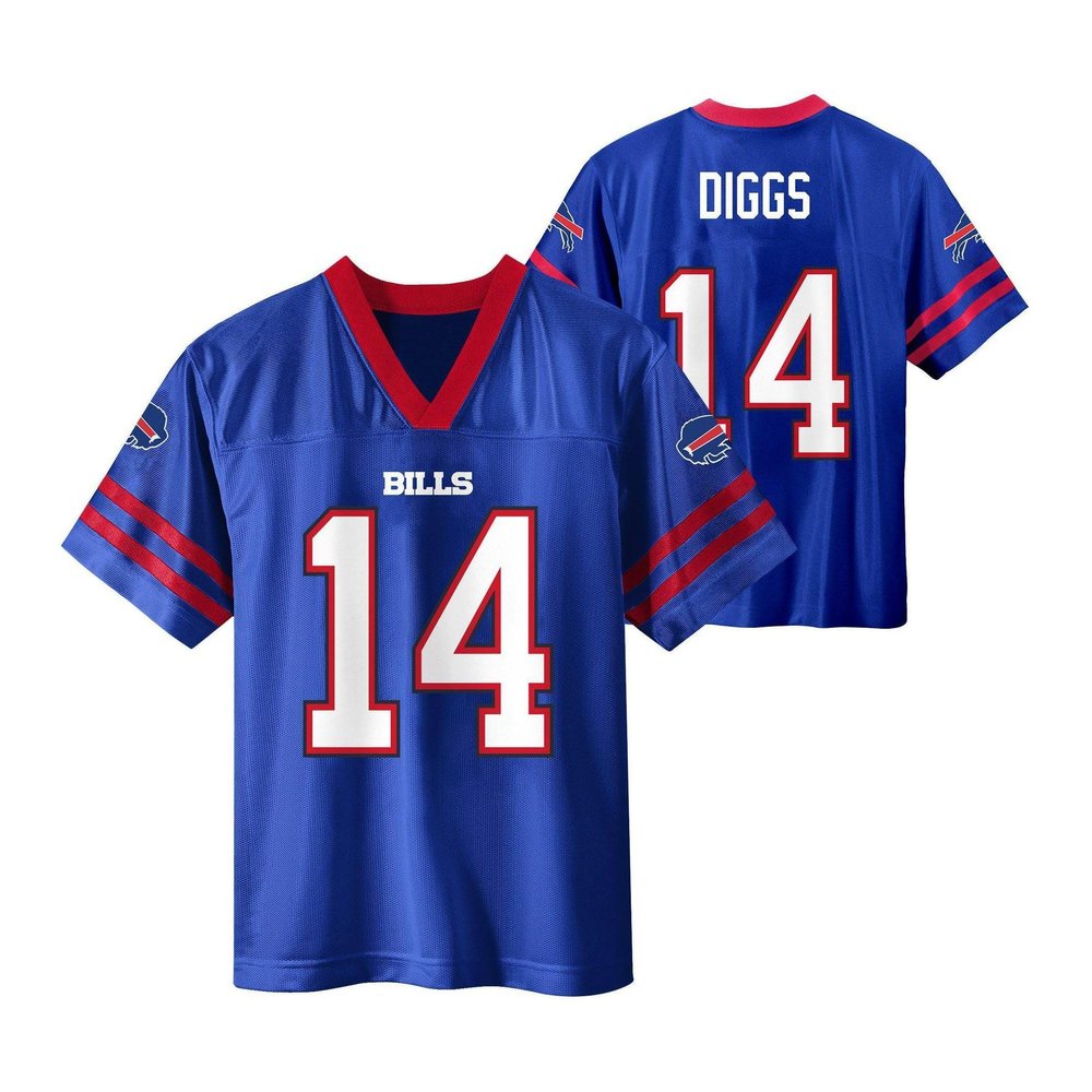 NFL Infants Toddler Team Color Name and Number Home Player Jersey (Stefon Diggs Buffalo Bills Blue Home, 2T)