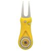 Giggle Golf Yellow Plastic Divot Repair Tool with Metal Bling Sunflower Golf Ball Marker | Foldable Switchblade Divot Tool view 1