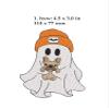 Boo-Jee Ghost Cute Funny Halloween - Decoration Sewing Iron on Patches Applique for Clothes, Dress, Hat, Jeans, Jackets, Bags, DIY Accessories - Embroidered Patch Sew Decor 0091 view 2