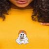 Boo-Jee Ghost Cute Funny Halloween - Decoration Sewing Iron on Patches Applique for Clothes, Dress, Hat, Jeans, Jackets, Bags, DIY Accessories - Embroidered Patch Sew Decor 0091 view 3