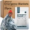 Altland 25 Pack of Emergency Blankets - Bulk Heat Reflective Blankets for Winter Survival Kits, Disaster Preparedness, Cold Weather Camping, and Homeless Care Packages view 1