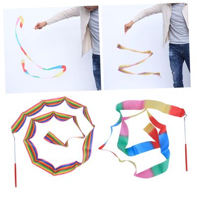 Amosfun Gymnastics Ribbon Rhythmic Art Streamers Dancer Silk Streamers for Boys and Girls
